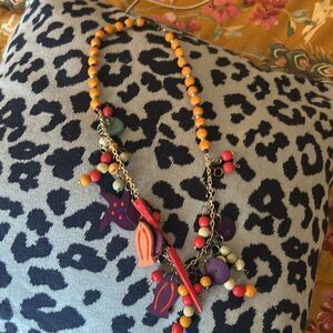 Purple Starfish Necklace and Dangle Earrings Set